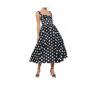 NEW INA FASHION polka dot bustier midi dress in black